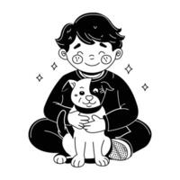 Pet therapy illustration in hand drawn style vector