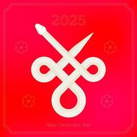 2025 Chinese New Year Luxury Card Template. Year of the Snake Designs with Golden Snake and linear lanterns. Red and Gold Minimal Geometric design for Lunar New Year Posts, Flyers, Posters. vector