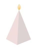 Flat pyramid candle on white background vector