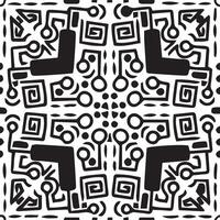Black white tribal seamless pattern. Hand drawn abstract ink endless background for fabric, prints vector