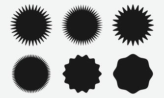 Set sunburst badges. Set of starburst, sunburst badges. Simple flat style vintage labels, stickers. vector