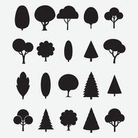Tree Silhouette Set. Big Collection Of Tree Silhouette. vector