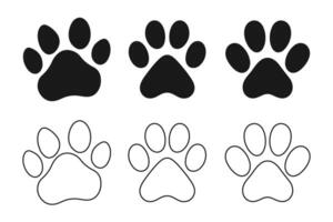 Paw Print Icon Collection. vector