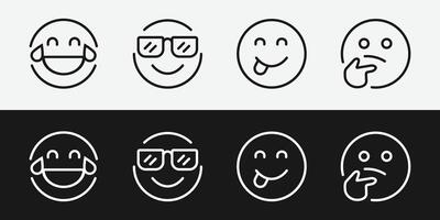 Emoji icon collection containing happy emotion, sad, smiling, surprised, angry, relaxed, confused, laughing, excited and shocked emoticon. vector