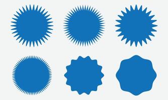 Sunburst Icon Set. Set sunburst badges. Set of starburst, sunburst badges. Simple flat style vintage labels, stickers. Collection star label. vector