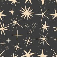 Hand drawn sparkling star. Retro abstract seamless pattern with hand drawn sparkle for celebration design. Geometric shape. vector
