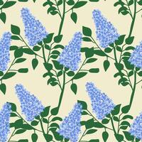 Lilac branch. Colorful flowers with four petals. seamless pattern , perfect for print, wedding design vector