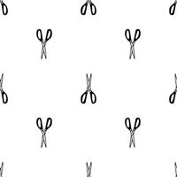 Scissor seamless pattern. Hand drawn professional pair of scissors cutting hair. Craft and scissoring. print on white background vector