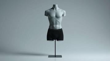 Mannequin with black underwear on a stand photo