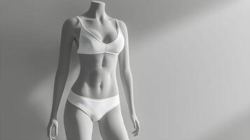 A mannequin in a white bra and panties photo