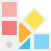 A colorful square with a white background vector
