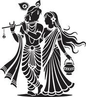 Radha and krishna vector