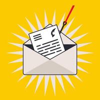 email and information phishing. identity theft. envelope with data vector