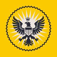 round seal with eagle. put a seal in a document vector