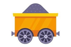 A separate yellow wagon with coal. vector