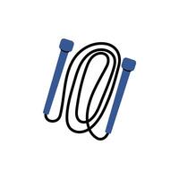 A blue skipping rope rests on a flat background, ready for an energetic workout session vector
