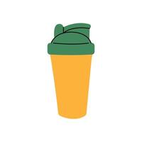 Brightly colored shaker cup for mixing beverages placed on a minimalistic background vector