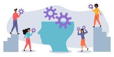 People collaborating to develop ideas and problem-solving strategies in a creative environment vector