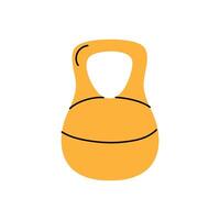 Bright yellow kettlebell for strength training in a home gym setting vector