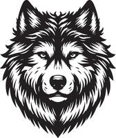 Silhouette of a Wolf Head on a White Background vector