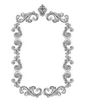 Baroque engraved vintage frame art isolated illustration vector