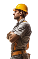Construction Worker Side View Isolated on Transparent Background png