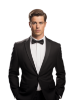 Man Wearing Tuxedo Isolated on Transparent Background png