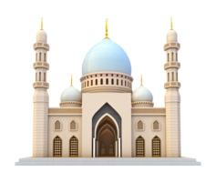 3D Mosque Isolated on Transparent Background png