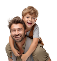 Father and Son Piggy Back Ride Isolated on Transparent Background png
