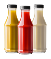 Ketchup Mustard Mayonnaise Bottle Isolated on Transparent Background png