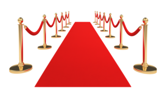 Red Carpet With Pole Barricade Isolated on Transparent Background png