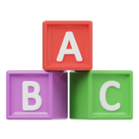 Alphabet image block icon 3d render illustration png