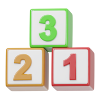 Number block 3d render illustration png