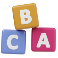 Alphabet block icon 3d rendering illustration png