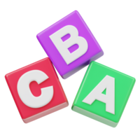 Abc block icon 3d rendering illustration png
