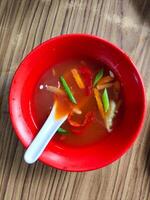 Spicy Tomato Chili Sauce with Fresh Vegetables photo