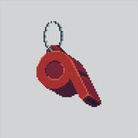 Pixelated Soccer Whistle. Soccer Football Referee Whistle pixelated for the pixel art game and icon for website and game. old school retro. vector