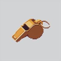 Pixel art illustration Referee Whistle. Pixelated Soccer Whistle. Soccer Football Referee Whistle pixelated for the pixel art game and icon for website and game. old school retro. vector