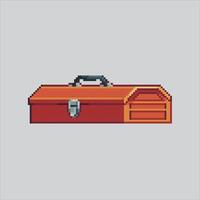 Mechanic Toolbox repair pixelated for the pixel art game and icon for website and game. old school retro. vector