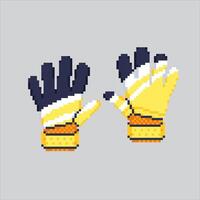 Pixel art illustration Goalkeeper Gloves. Pixelated Soccer Gloves. Soccer Football Goalkeeper Gloves pixelated for the pixel art game and icon for website and game. old school retro. vector