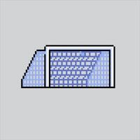 Pixel art illustration Soccer Goal. Pixelated Football Goal. Soccer Football Goal Gate pixelated for the pixel art game and icon for website and game. old school retro. vector