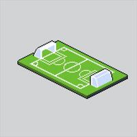 Soccer Football Field Green pixelated for the pixel art game and icon for website and game. old school retro. vector