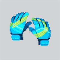 Pixelated Soccer Gloves. Soccer Football Goalkeeper Gloves pixelated for the pixel art game and icon for website and game. old school retro. vector