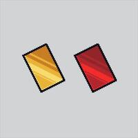 Soccer Football Yellow and Red Cards pixelated for the pixel art game and icon for website and game. old school retro. vector
