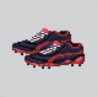 Pixelated Football Boots. Soccer Football Shoes or Boots pixelated for the pixel art game and icon for website and game. old school retro. vector