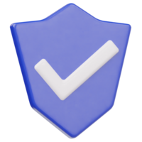 Protect shield icon 3d render png