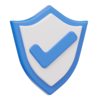 Protection shield icon 3d render illustration png
