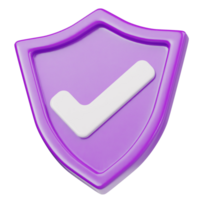 Protection shield icon render illustration png