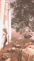ancient roman ruins with broken statues video