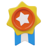 Badge medal icon 3d render illustration png